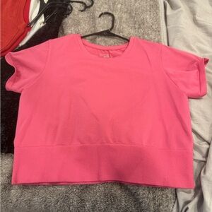 aerie xxl pink cropped athletic shirt